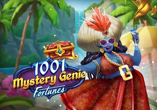1001 Mystery Genie Fortunes game screenshot with Arabian nights themed social casino design